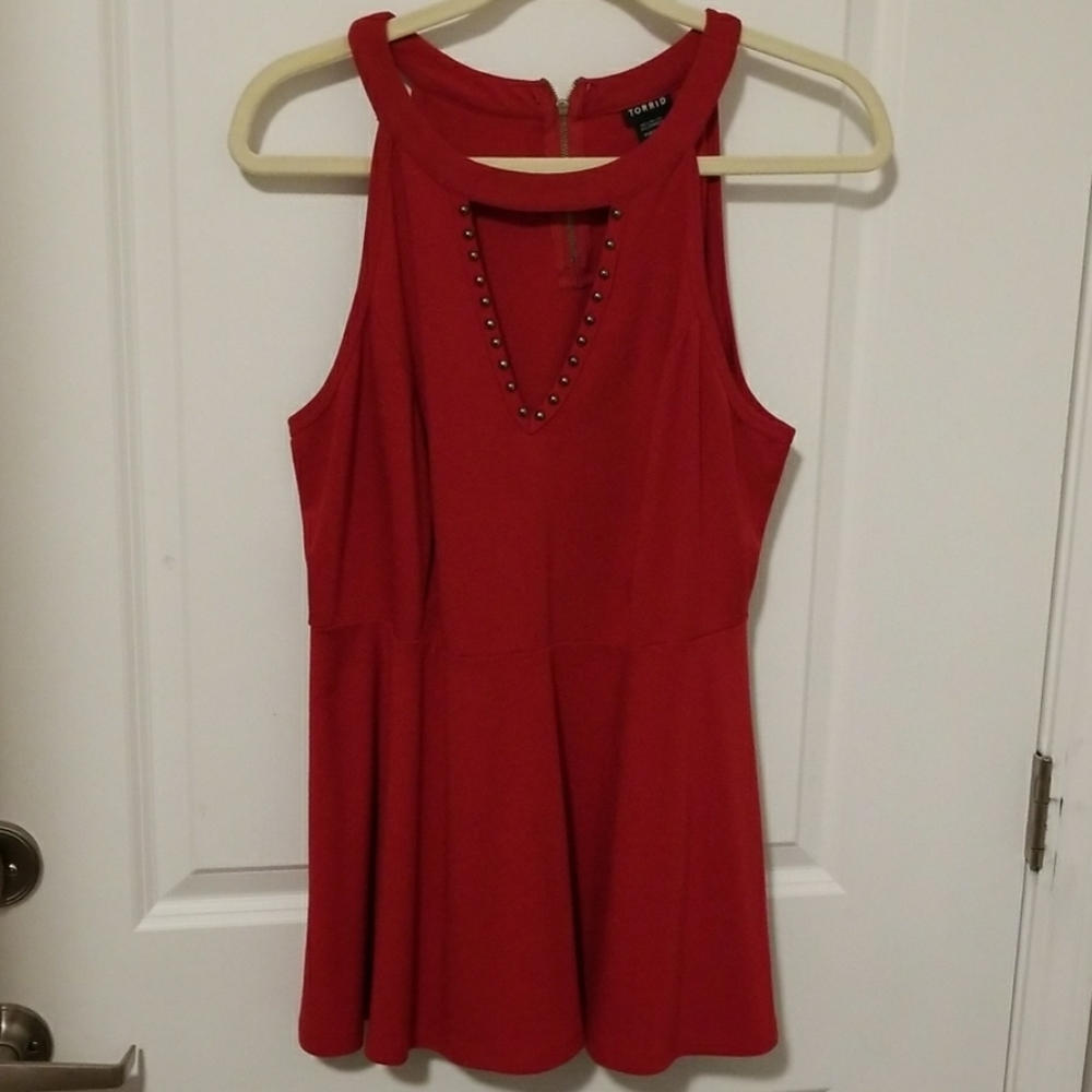 Snazzy Red Peplum Shirt From Torrid In A 1x